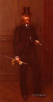 Jean Béraud Painting - Retrato DUn Homme Elegante Jean Beraud